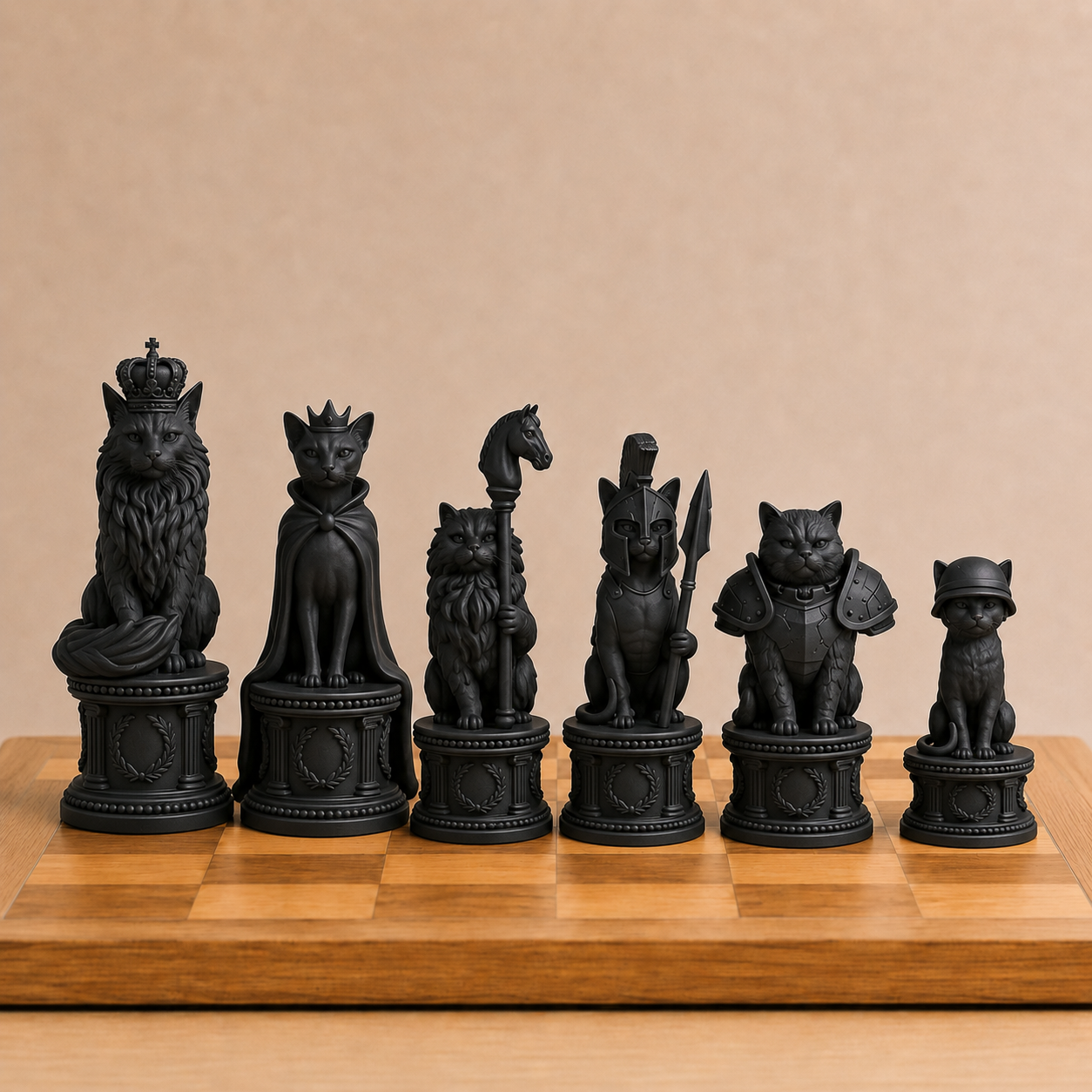 Worrier Cat Chess Pieces
