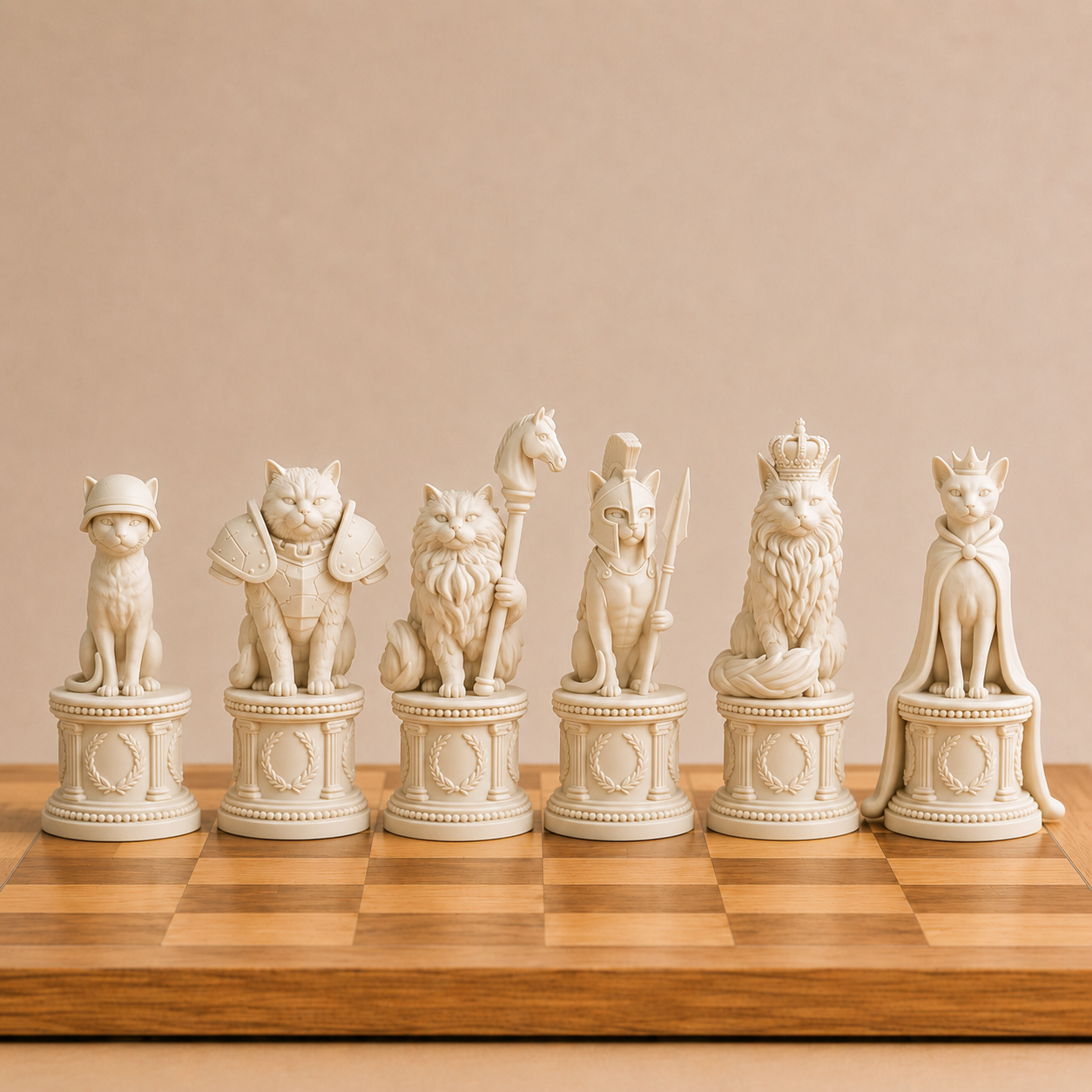 Worrier Cat Chess Pieces