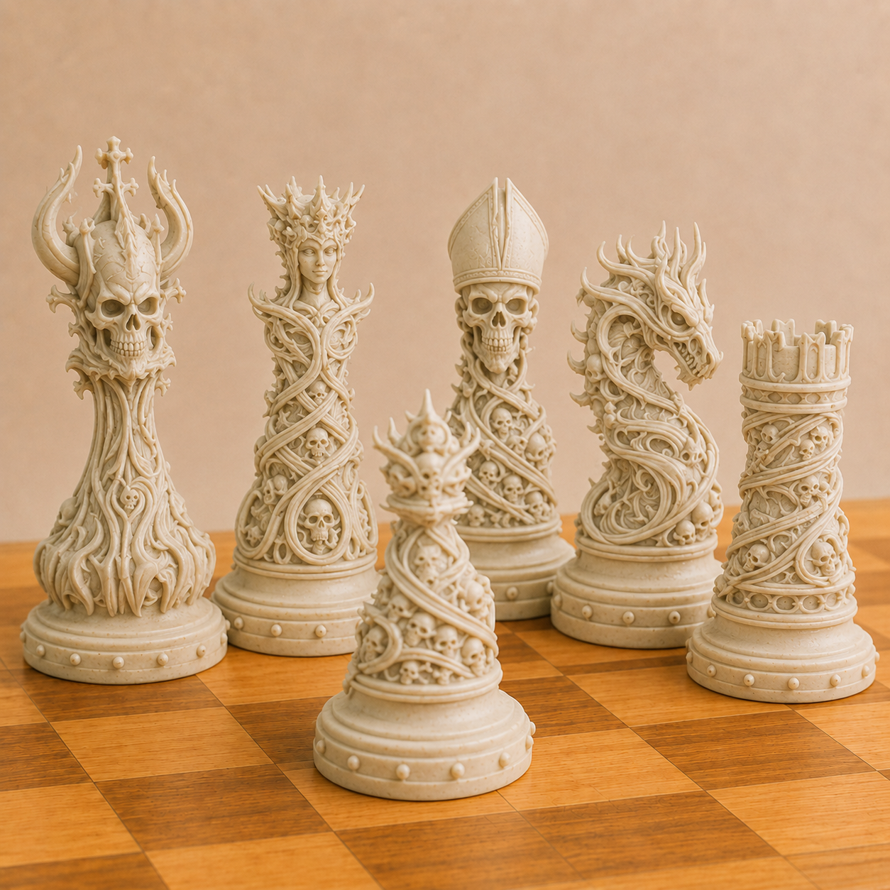Gothic Ornamental Chess Pieces