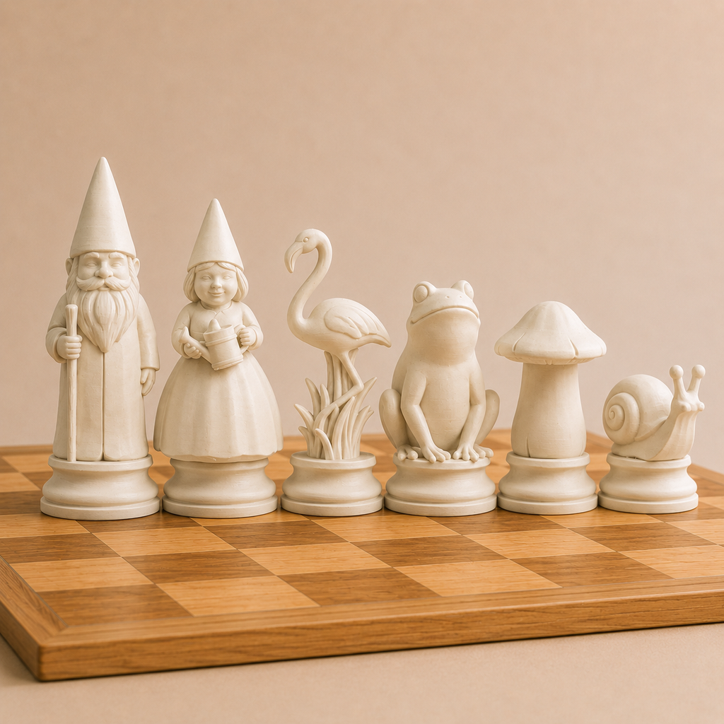Garden Gnomes Chess Pieces