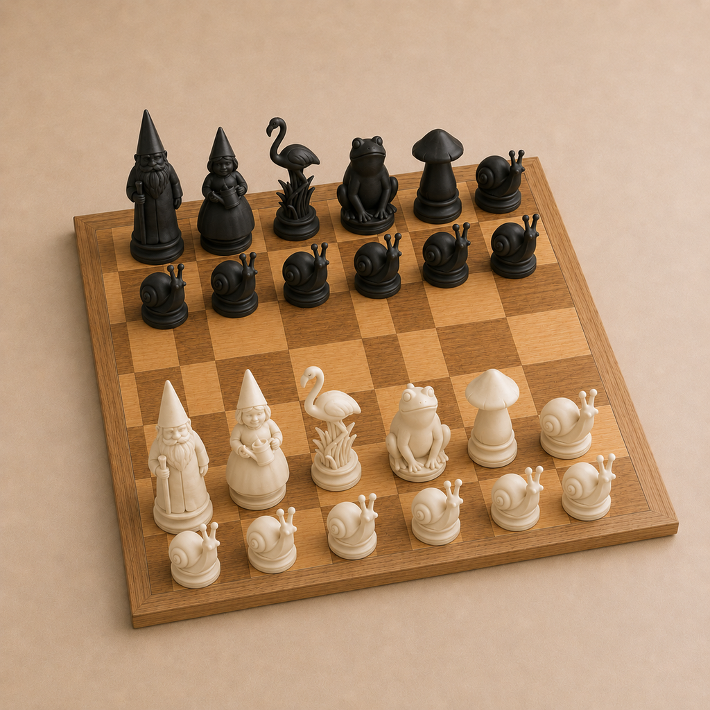 Garden Gnomes Chess Pieces