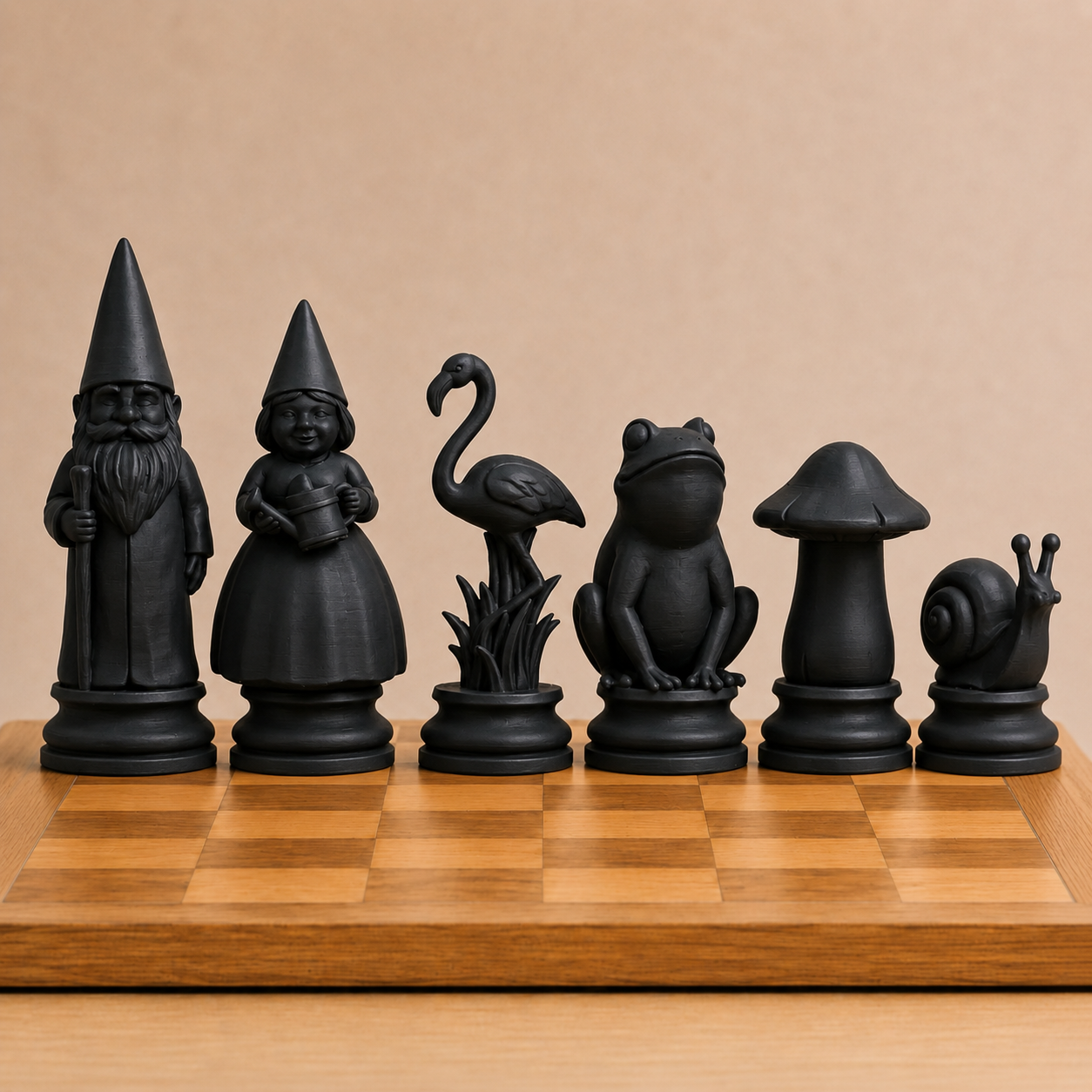 Garden Gnomes Chess Pieces