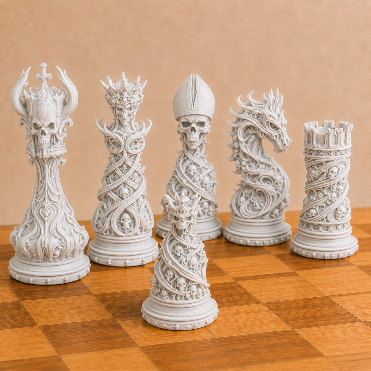 Gothic Ornamental Chess Pieces