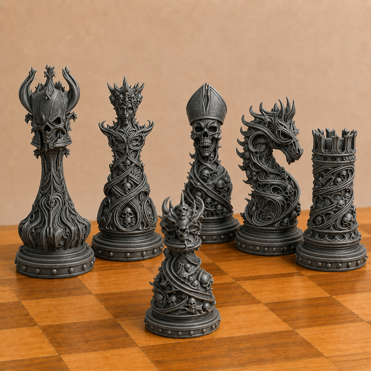 Gothic Ornamental Chess Pieces