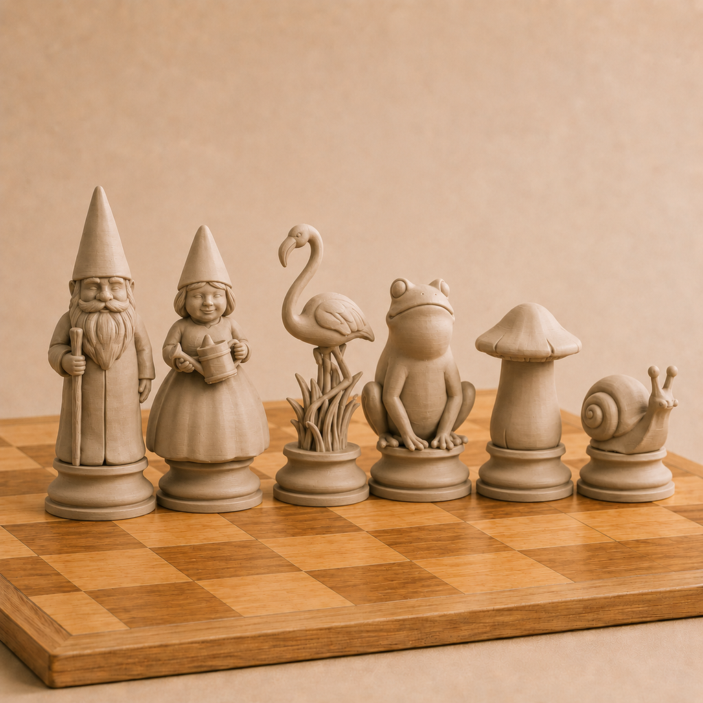 Garden Gnomes Chess Pieces