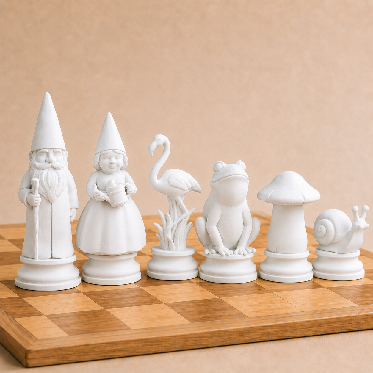 Garden Gnomes Chess Pieces