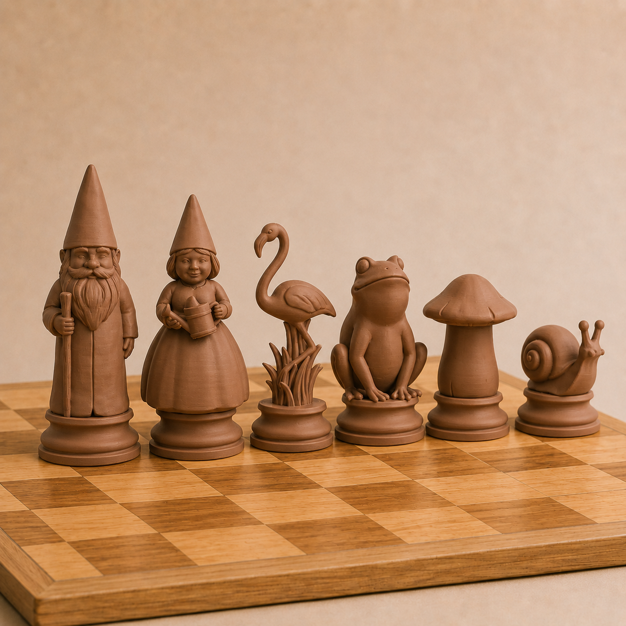 Garden Gnomes Chess Pieces