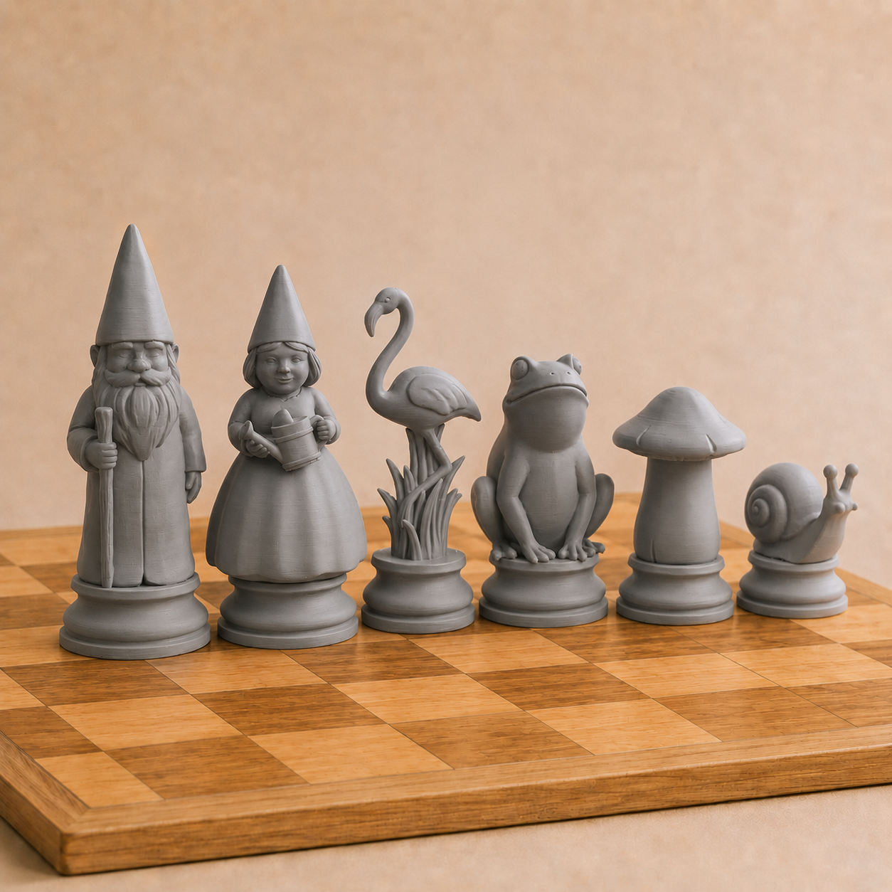 Garden Gnomes Chess Pieces